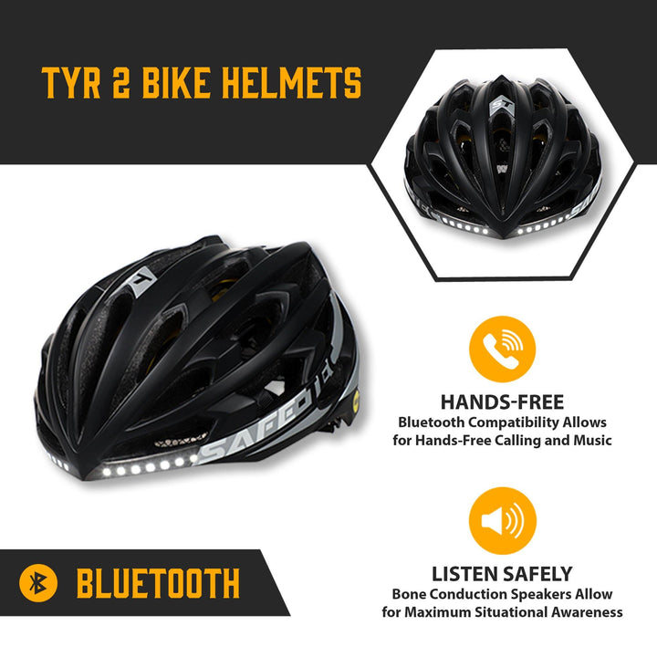 bike helmets with bluetooth speakers Safe-Tec TYR 2 Smart Bicycle Helmet – RadERides